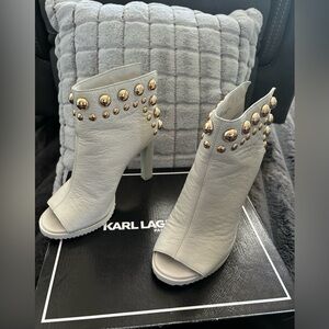 KARL LAGERFELD booties with caged peep toe